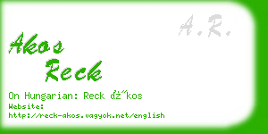 akos reck business card